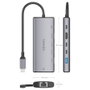 Aisens Docking USB Tipo-C 6 en 1 con HDMI 4K, RJ45, 1xUSB-A y 2xUSB-C, Gris